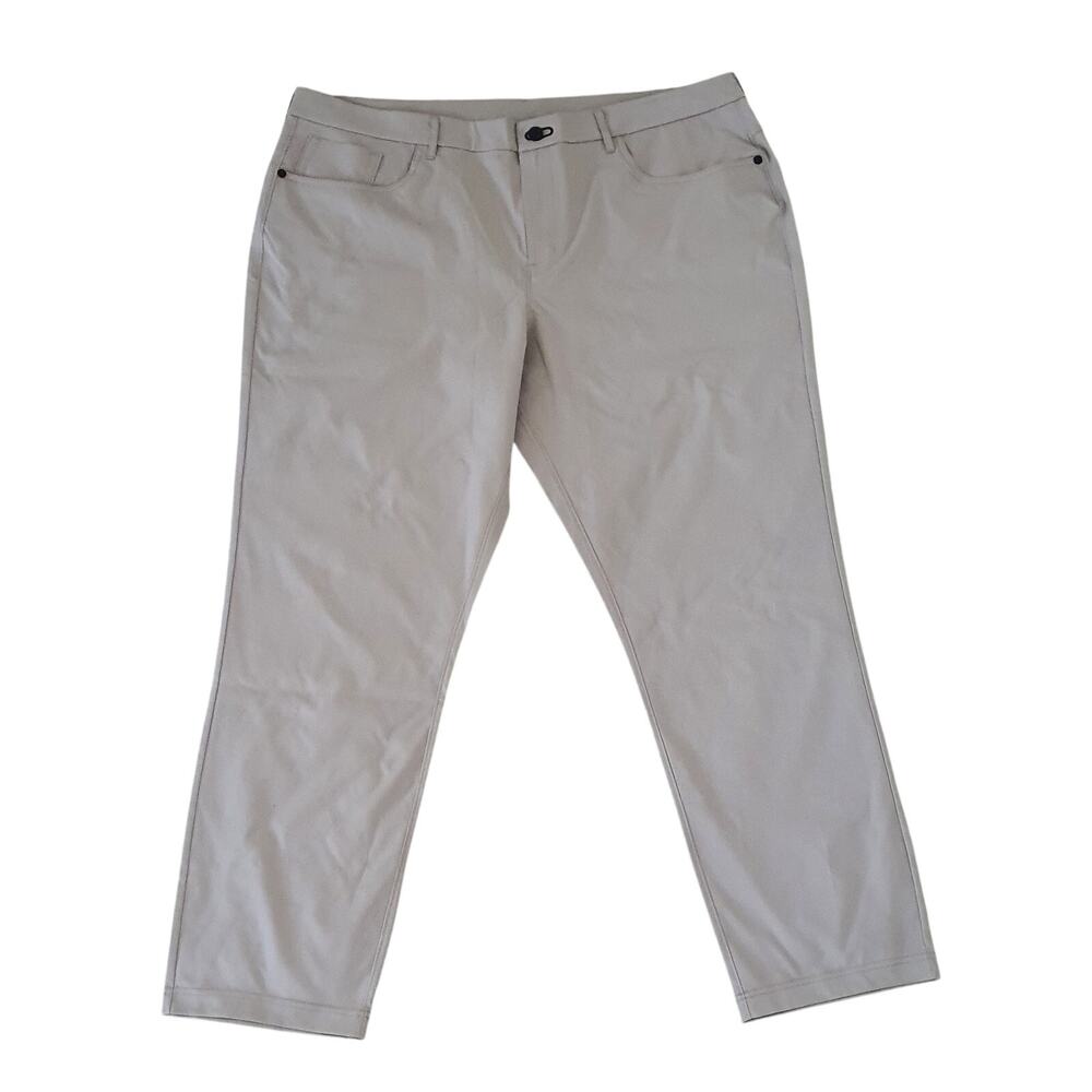 Public Rec Dealmaker Trouser Pants Straight Leg Mens 42/32 Light Taupe Tan Flat